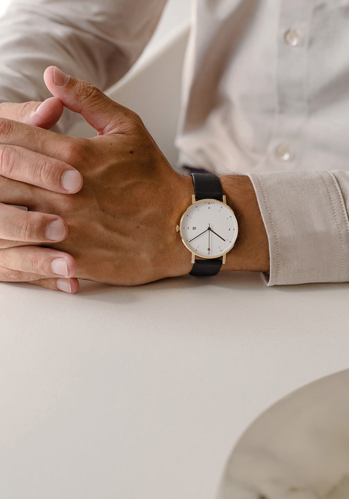 The PKG01-GO/BL/WH from VOID Watches, designed by Patrick Kim-Gustafson.