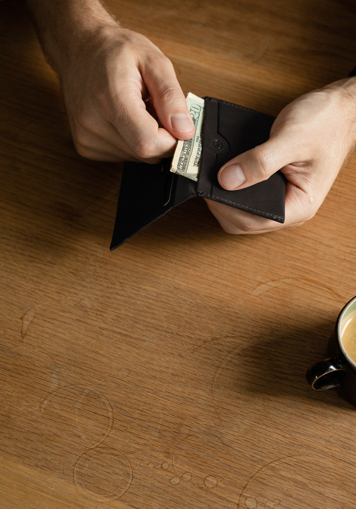 The Black Nimrodian Bi-Fold Card Case from VOID Watches, designed by David Ericsson.