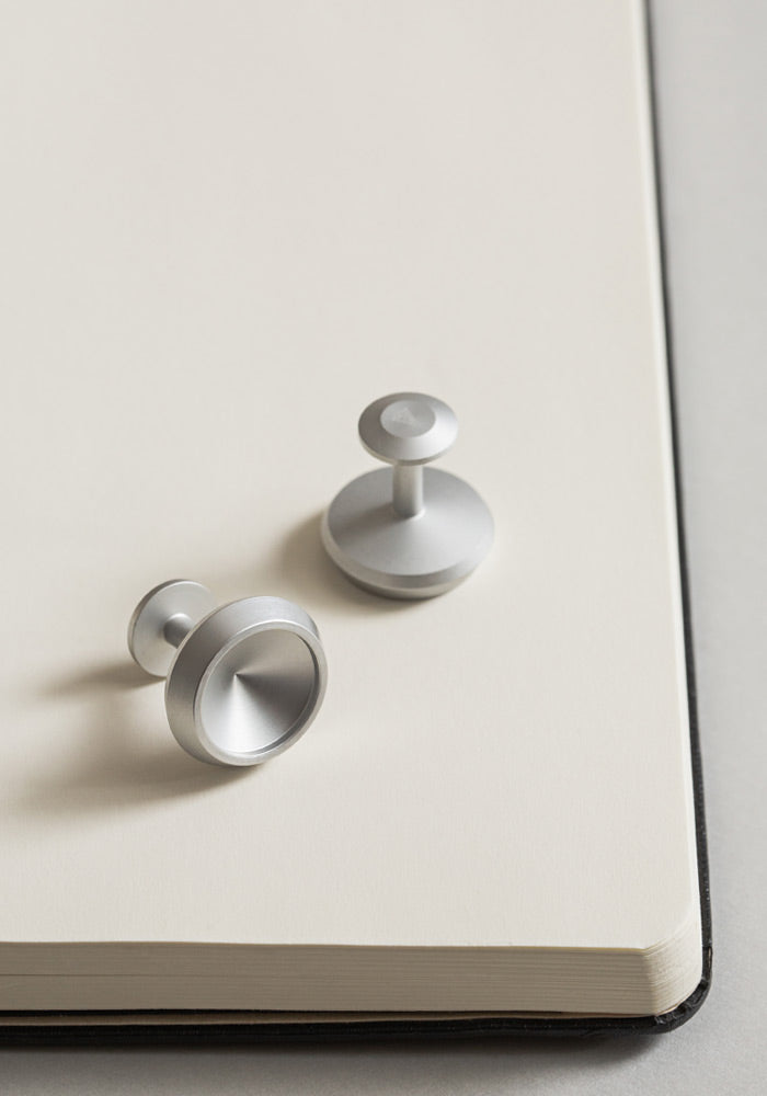 The VC1-SI aluminum cufflinks from VOID Watches, designed by David Ericsson.