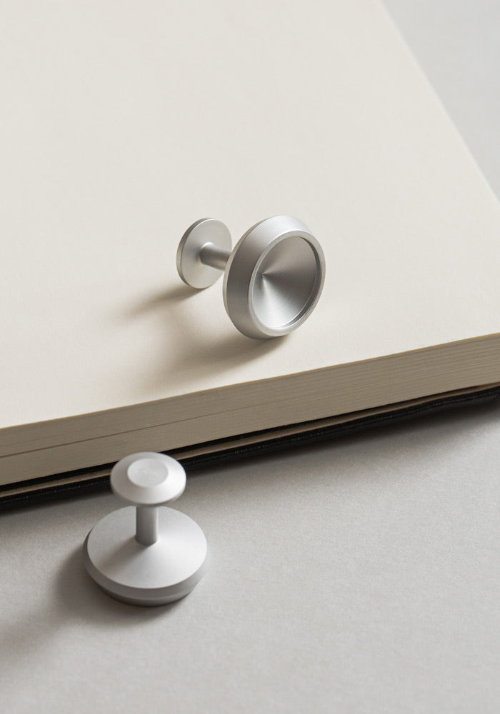 The VC1-SI aluminum cufflinks from VOID Watches, designed by David Ericsson.